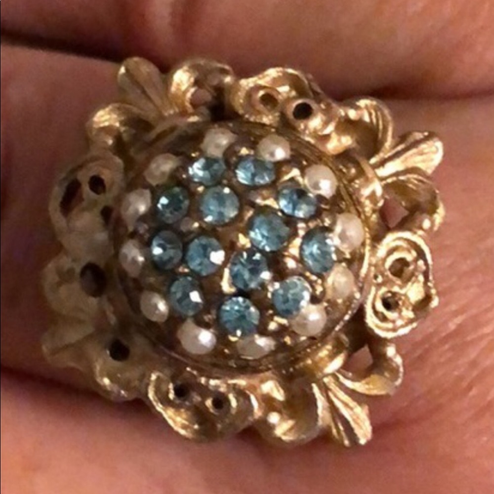 vintage costume cocktail ring EUC adjustable